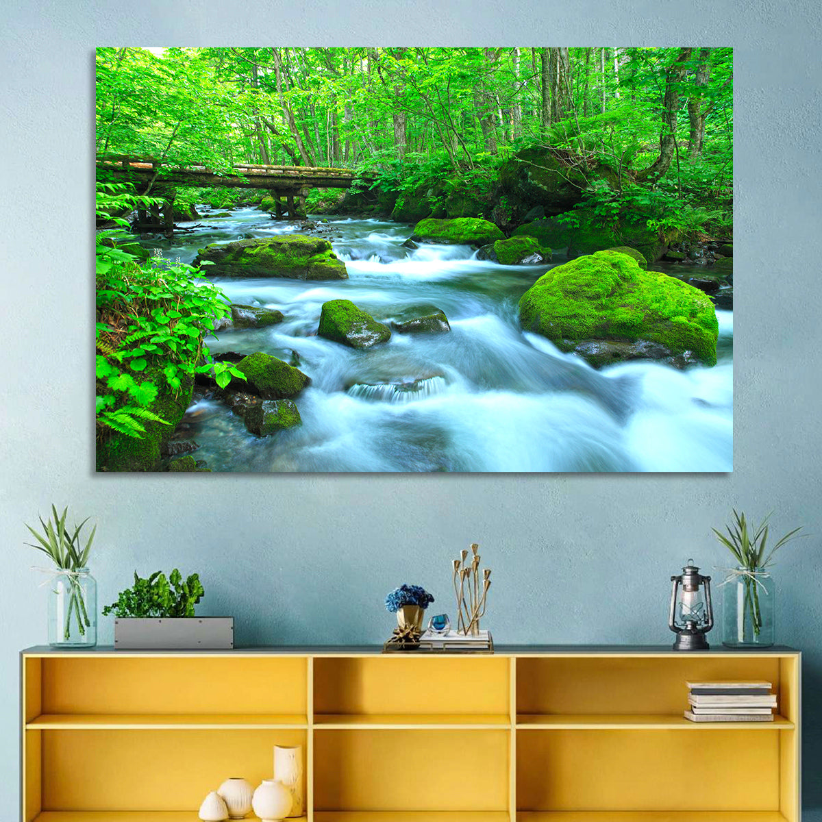 Mossy Forest Stream Wall Art