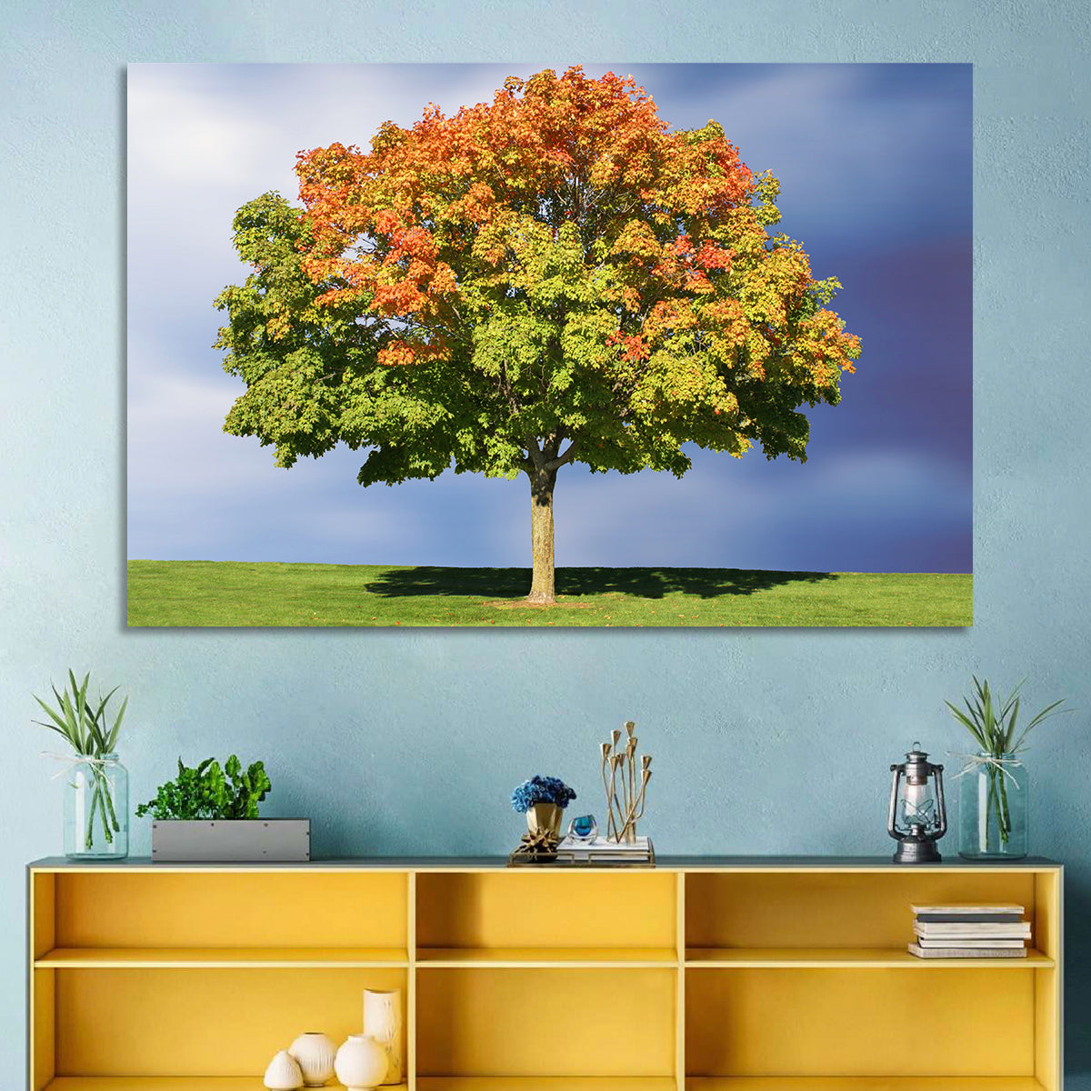 Maple with Split Foliage Wall Art in a room, landscape
