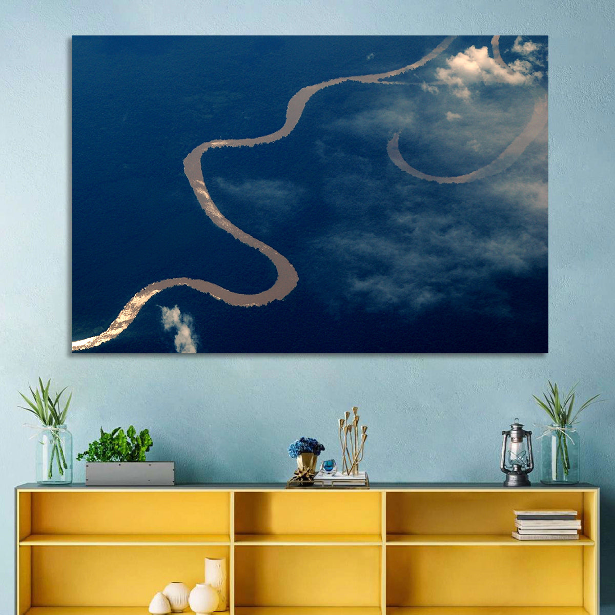 Sunlit Meander of the Amazon River Wall Art