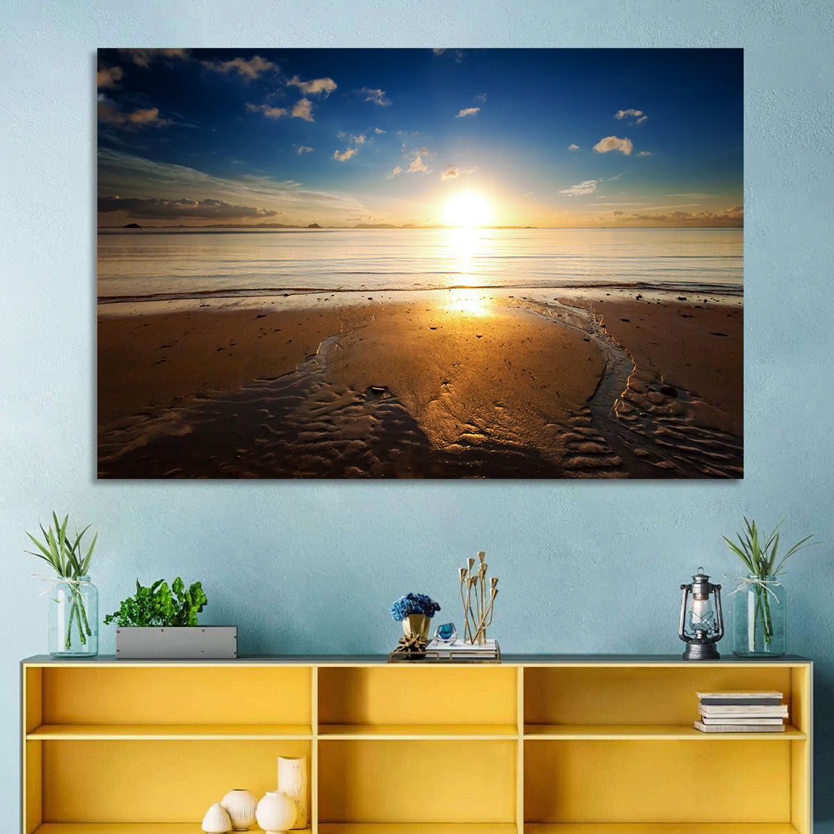 Sea Beach Sunrise Wall Art