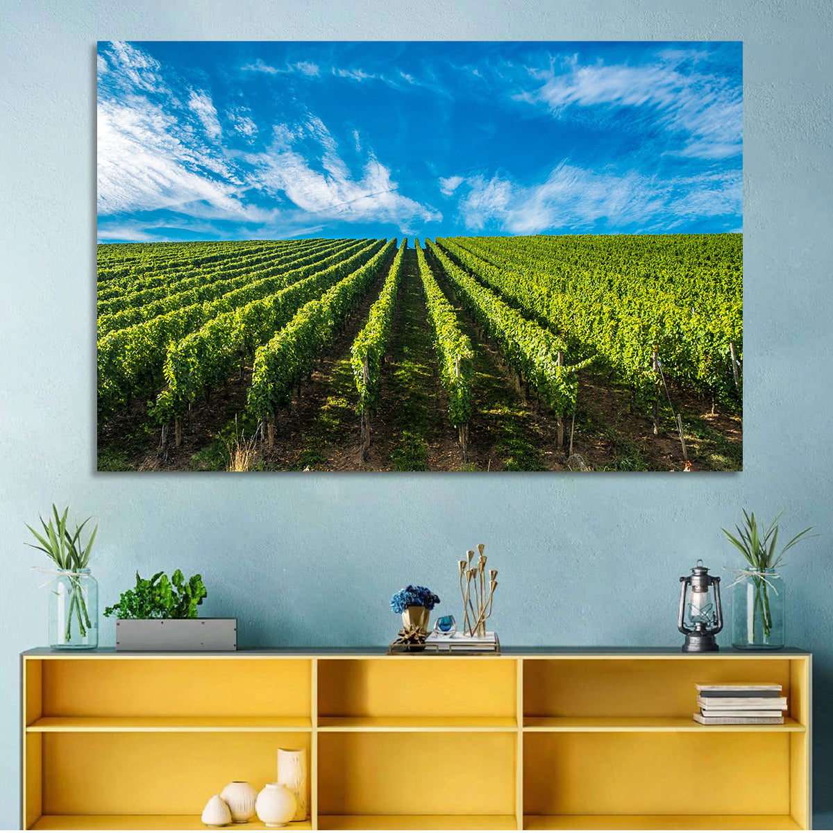 Luxembourg Vineyards Wall Art in a room, landscape