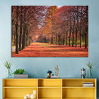 Tree-lined Autumn Lane Wall Art