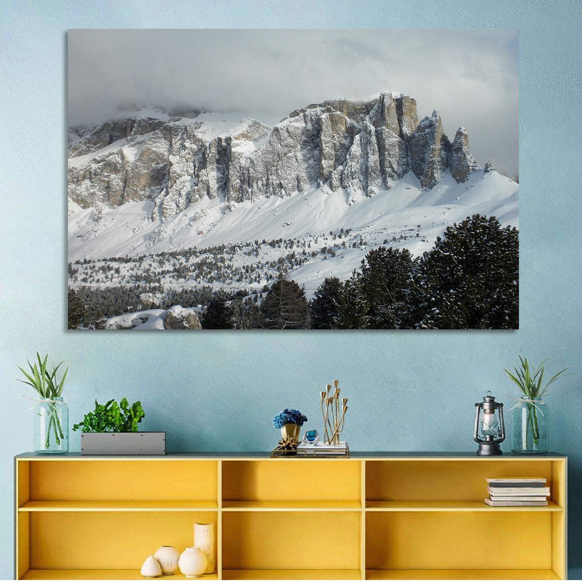 Gruppo Cella Mountains Wall Art in a room, landscape