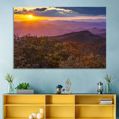 Blue Ridge Sunset Over Autumn Ridges Wall Art