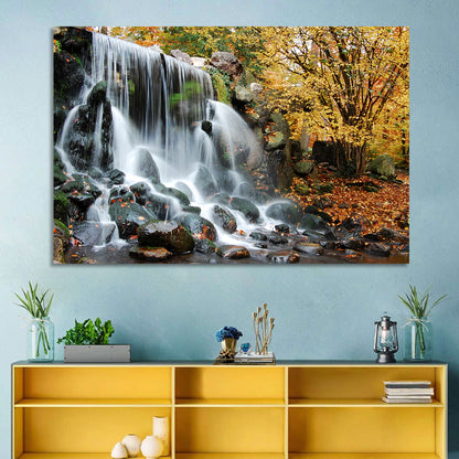 Autumn Waterfall at Sonsbeek Park Wall Art
