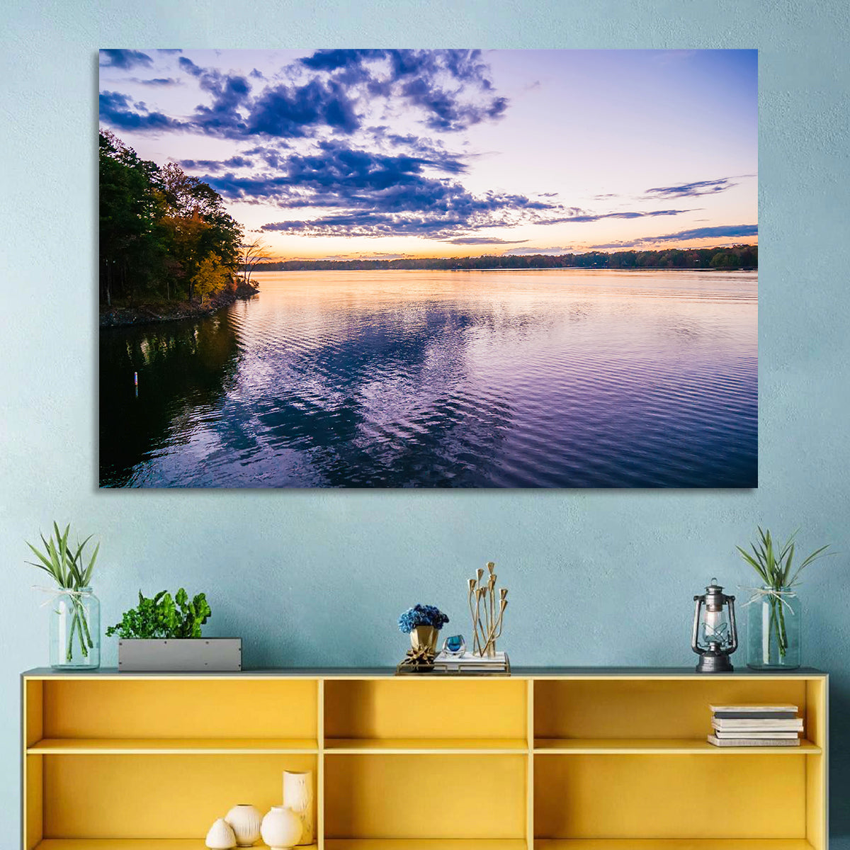 Lake Wylie Sunset Reflection Wall Art