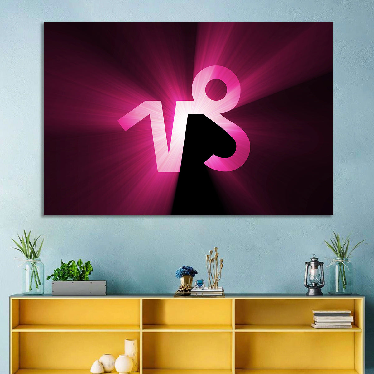 Glowing Capricorn Symbol Wall Art