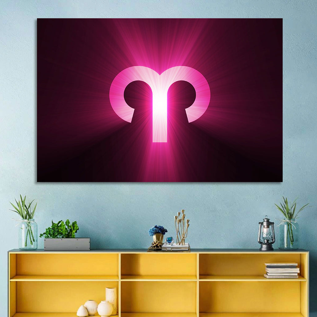 Radiant Aries Zodiac Emblem Wall Art