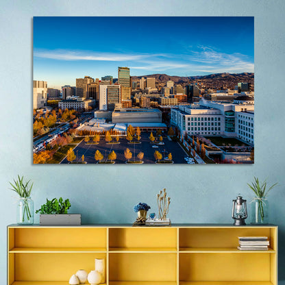 Salt Lake City Skyline at Golden Hour Wall Art