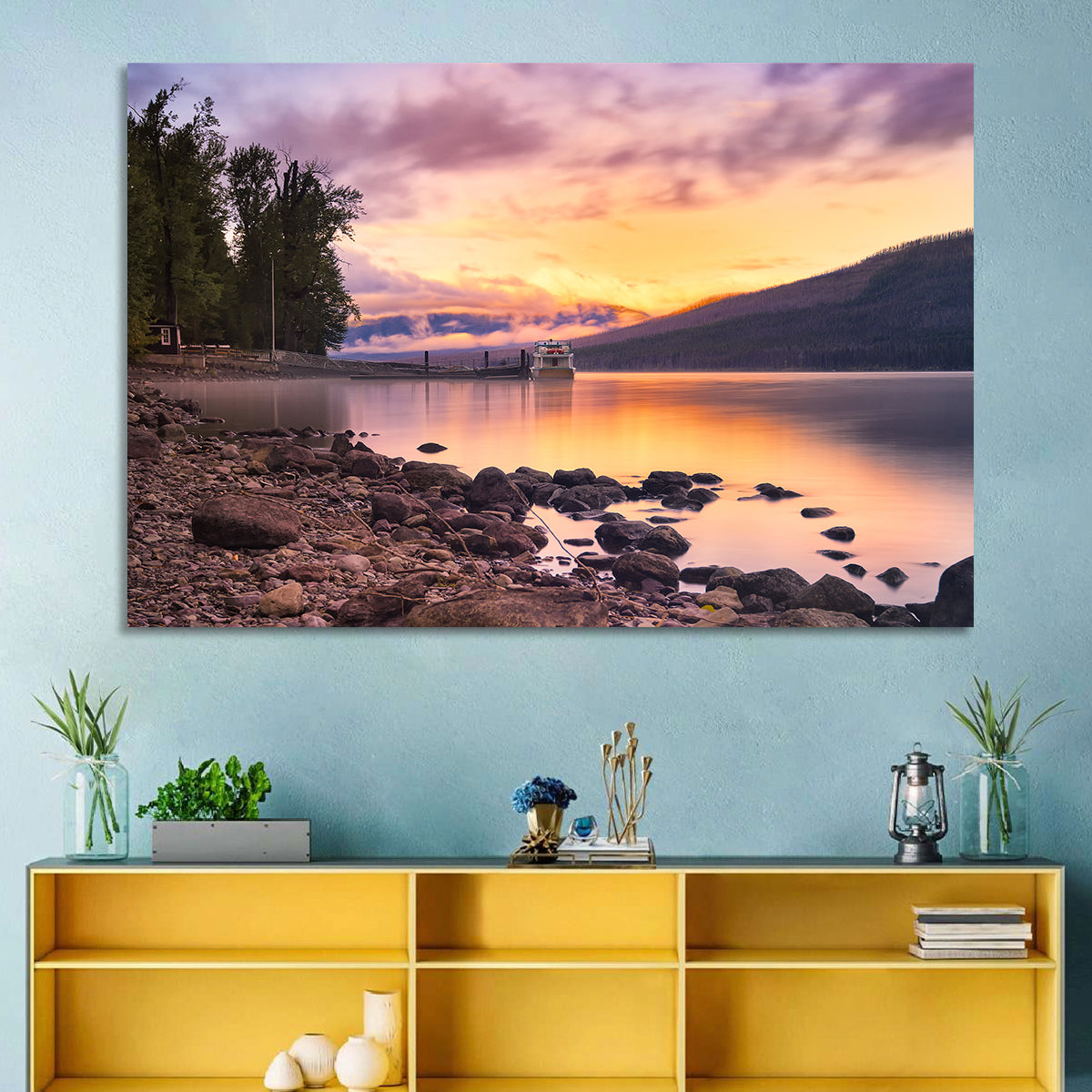 Lake Mcdonald Sunset Reflection Wall Art