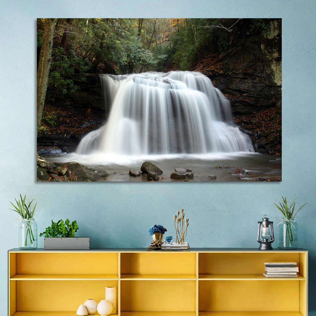 Holly River Autumn Waterfall Wall Art