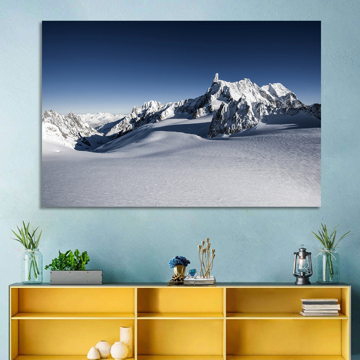 Mont Blanc Vista Wall Art in a room, landscape
