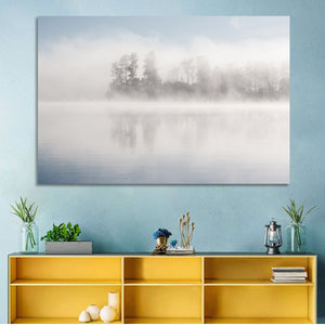 Misty Forest Lake Wall Art