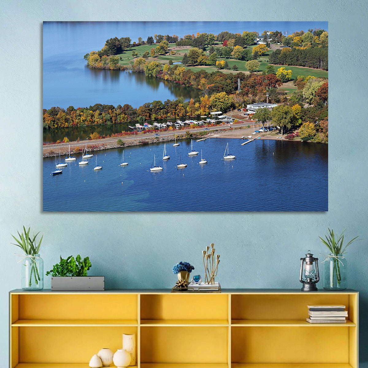 Lake Wissota Aerial Wall Art