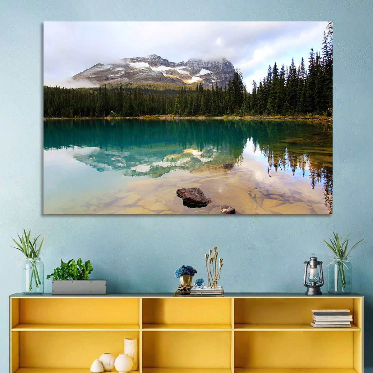 Lake O Hara Mountain Reflection Wall Art