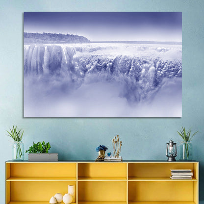 Iguazu Falls Blue Monochrome Wall Art