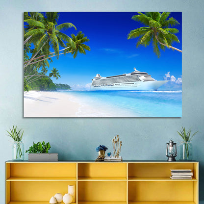 Caribbean Beach Cruise Ship Wall Art
