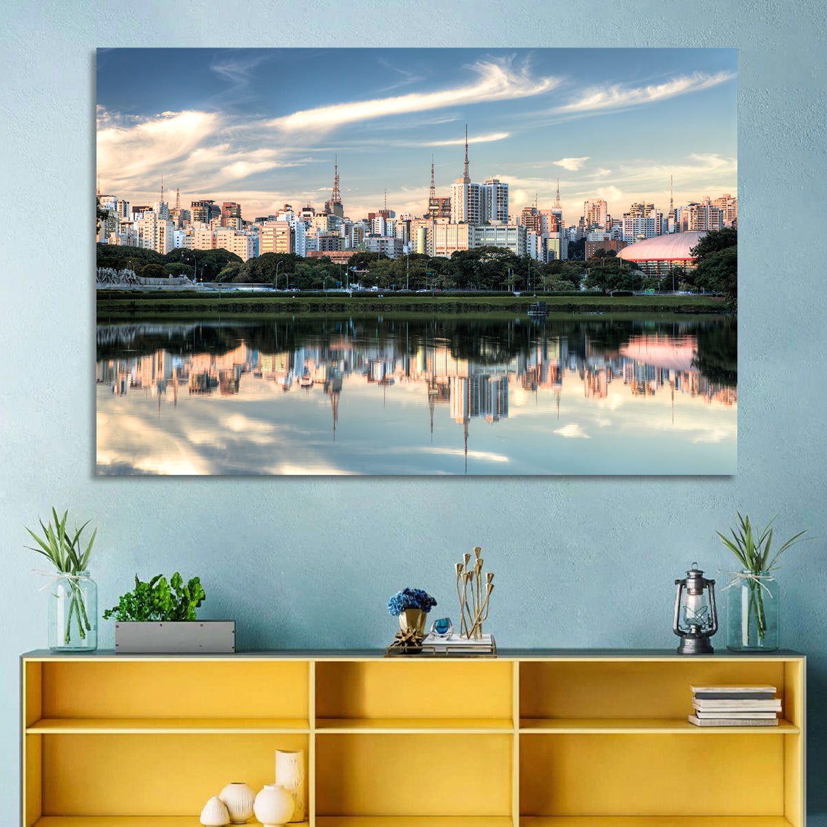 Ibirapuera Park Golden Hour Reflection Wall Art