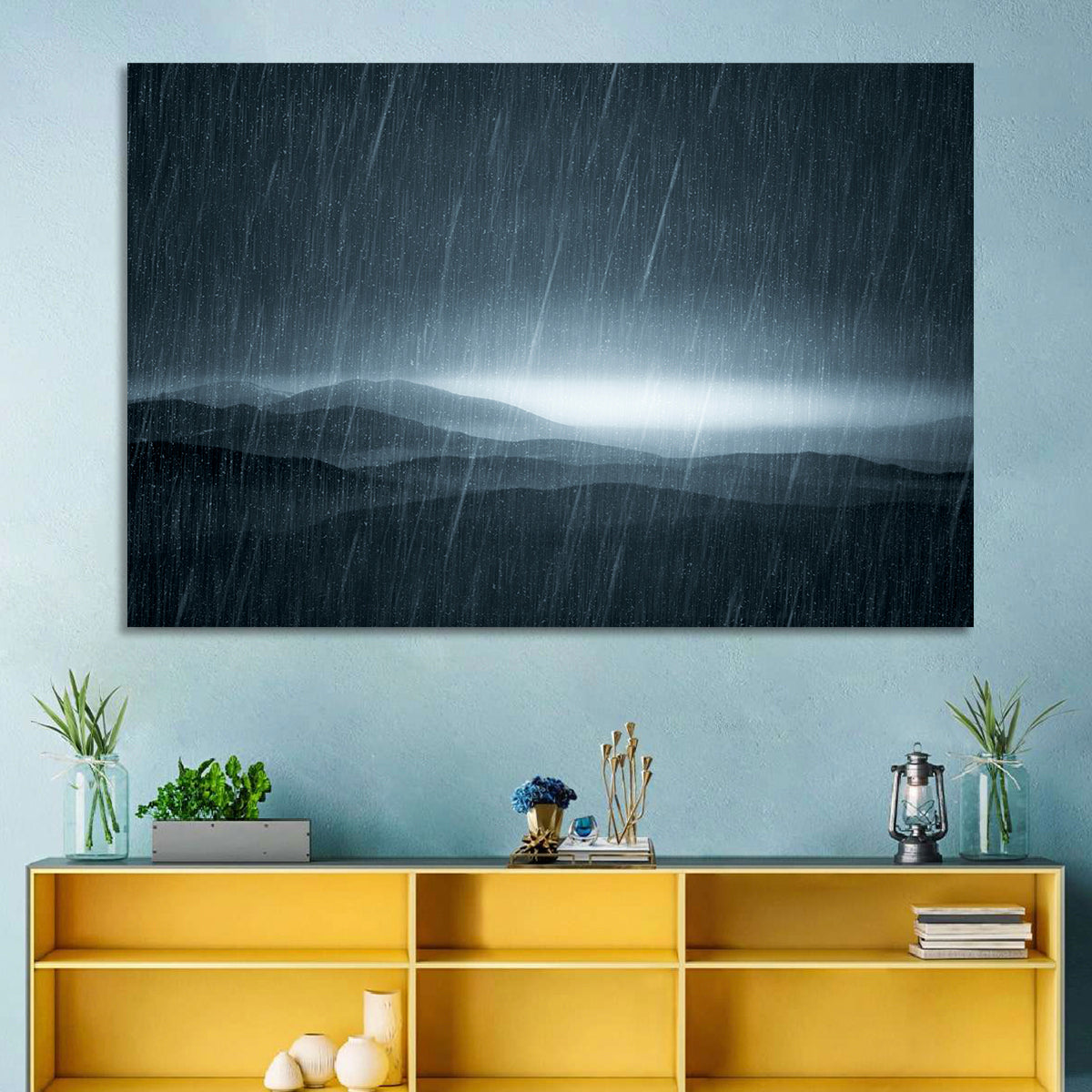 Rain Storm Over Mountains Wall Art