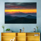 Misty Blue Ridge Sunrise North Carolina Wall Art