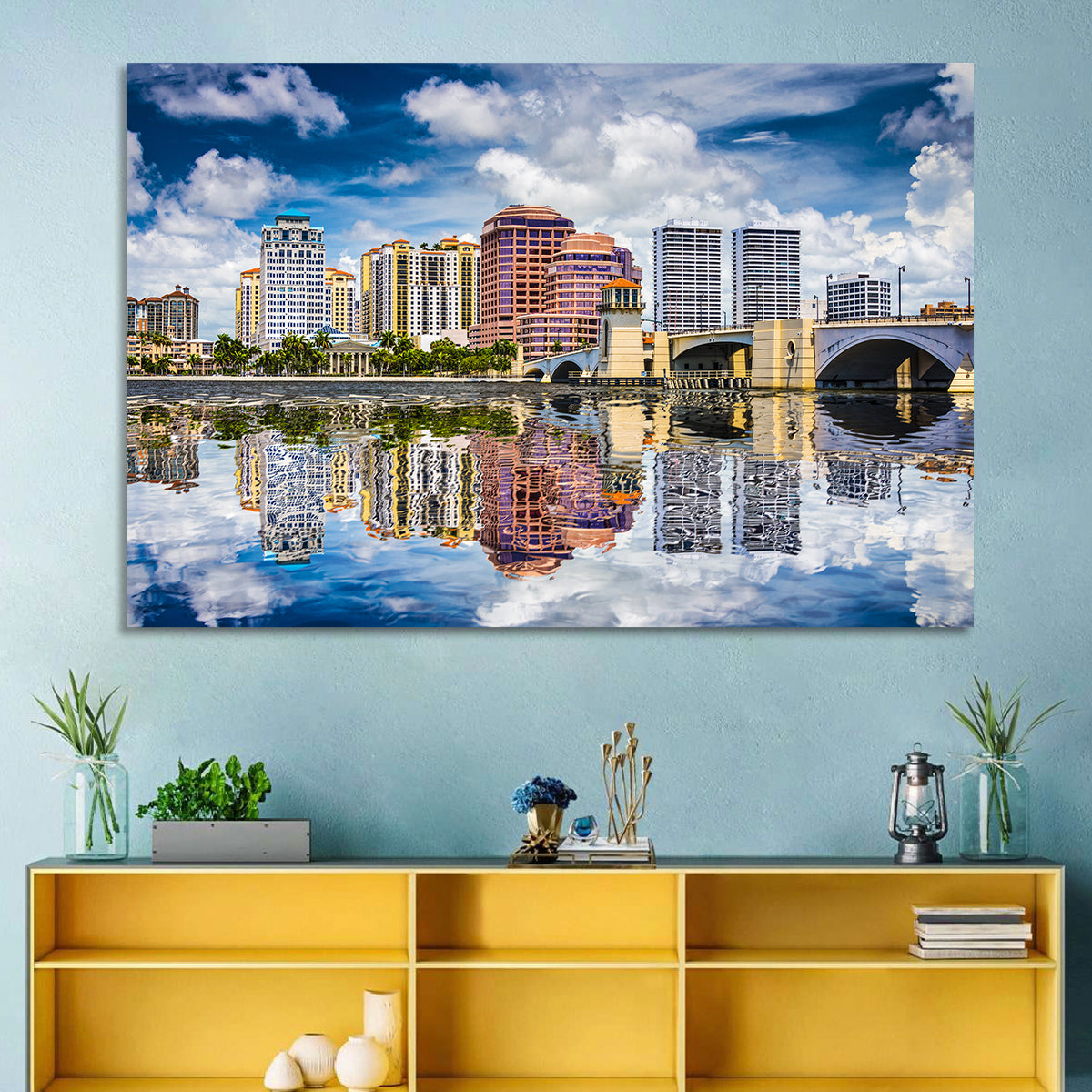 West Palm Beach Skyline Reflection Wall Art