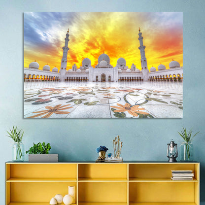Sheikh Zayed Grand Mosque at Sunset Wall Art