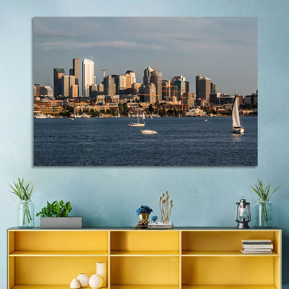Seattle Skyline at Golden Hour Wall Art
