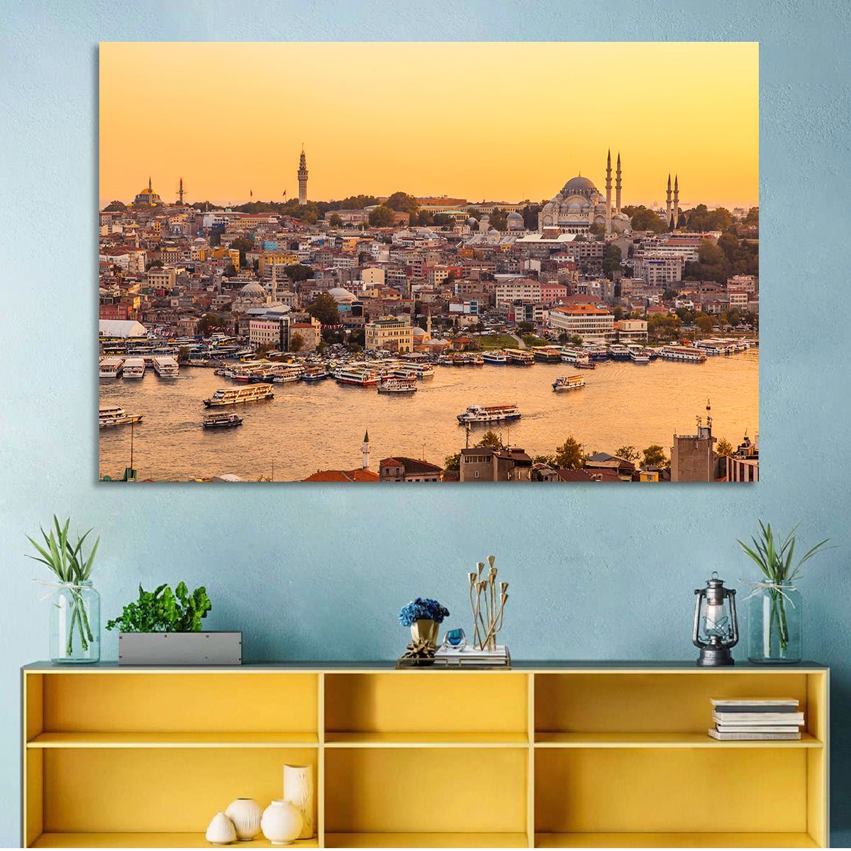 Golden Horn Bay, Istanbul Wall Art in a room, landscape