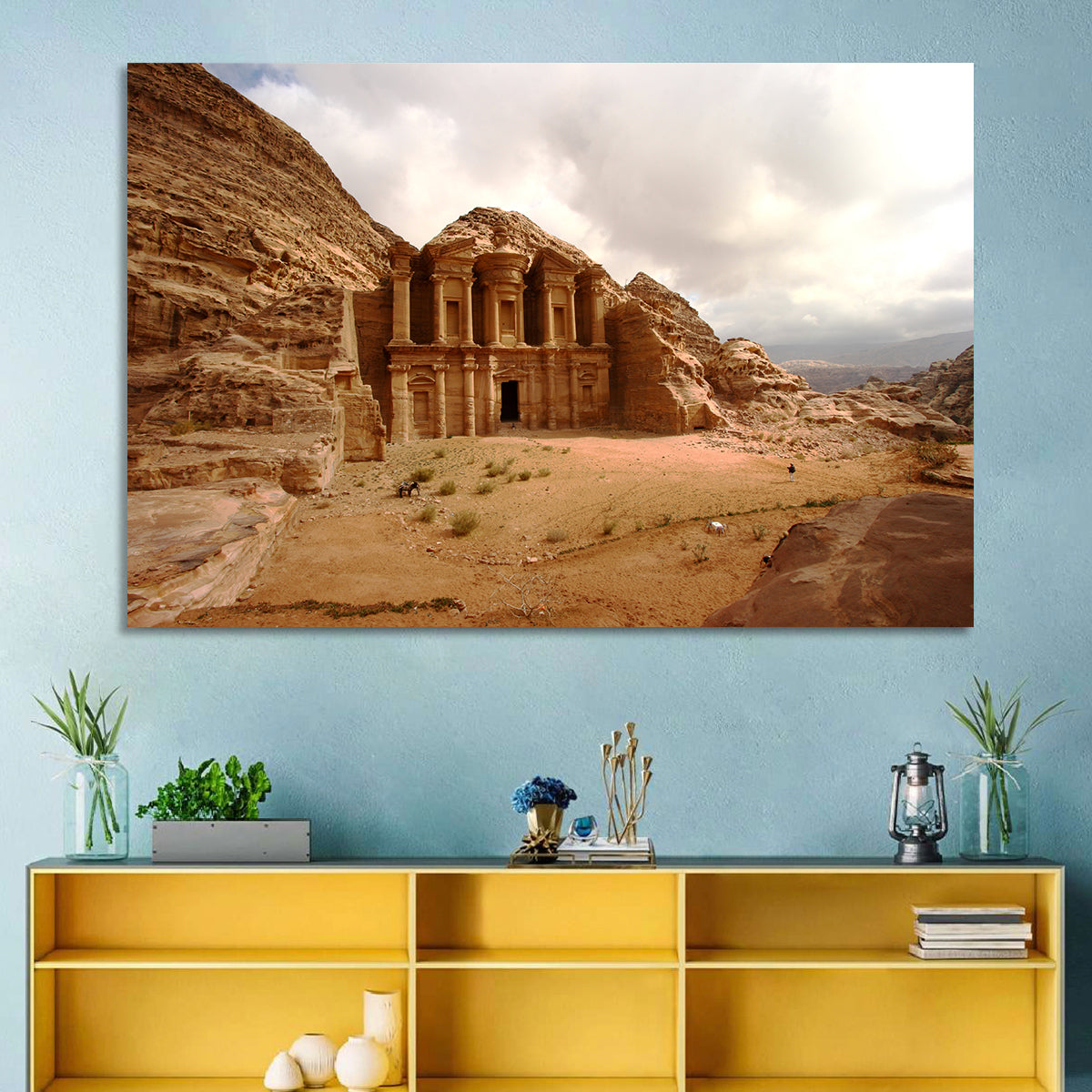 The Monastery of Petra, Jordan Wall Art in a room, landscape