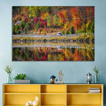 Algonquin Highway 60 Autumn Reflection Wall Art