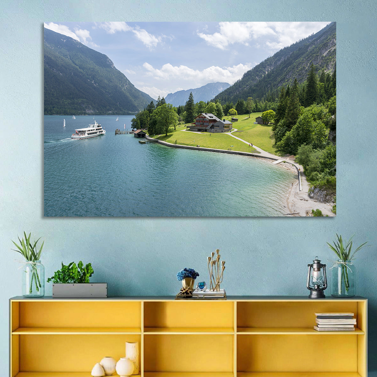 Achensee Summer View Wall Art in a room, landscape