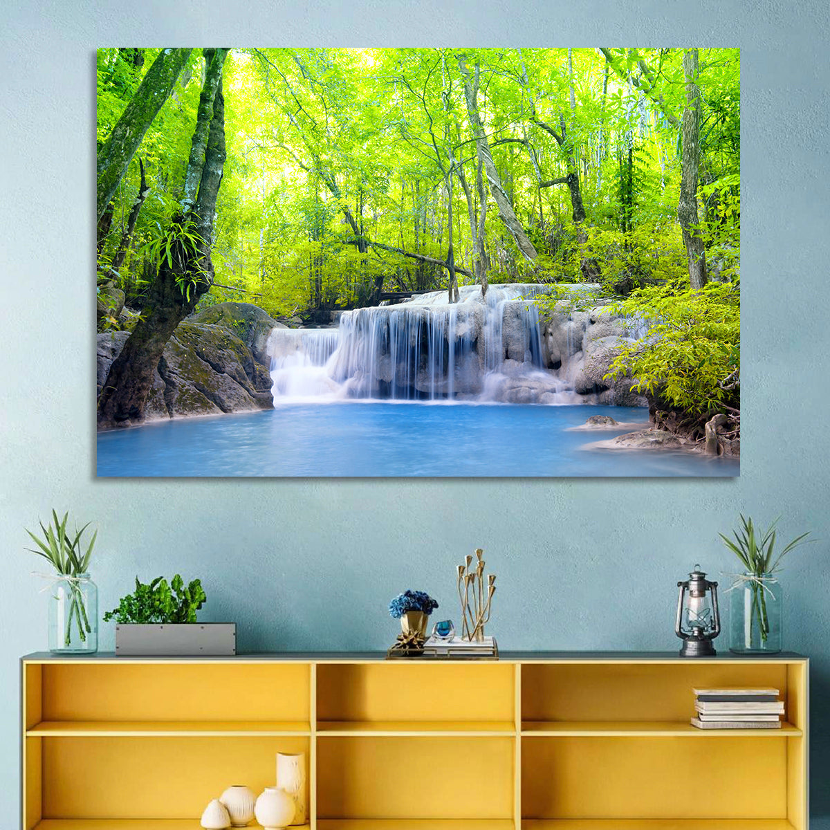 Erawan Falls, Kanchanaburi Wall Art in a room, landscape