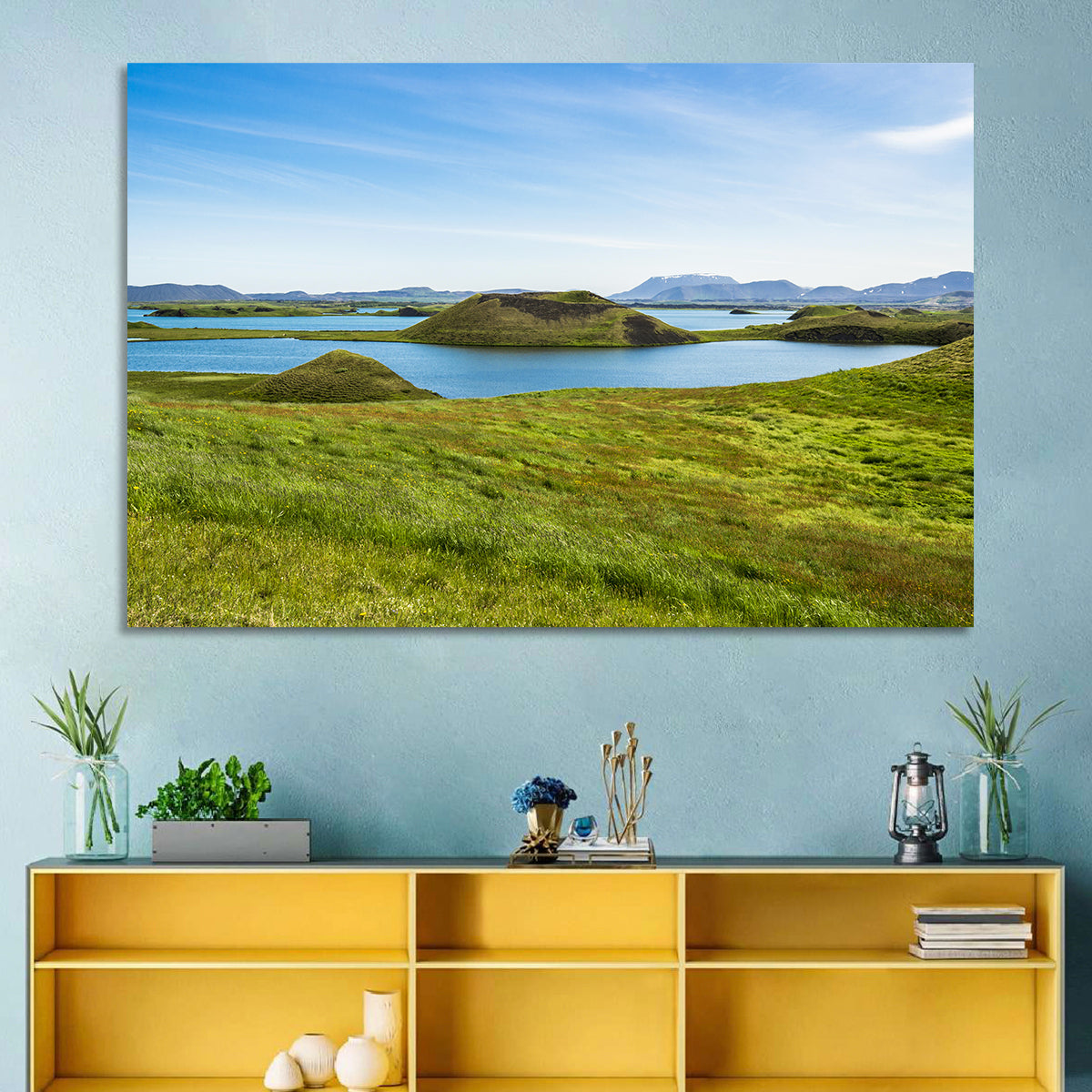 Mývatn Pseudocraters Wall Art in a room, landscape