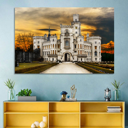 Hluboká Castle at Sunset Wall Art