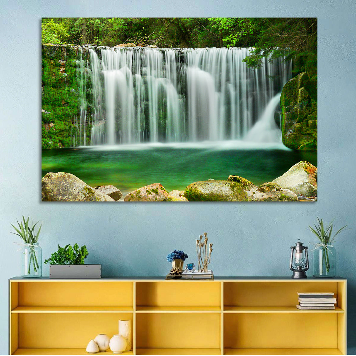 Emerald Lake Waterfall Wall Art