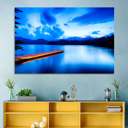 Lake Santeetlah Pier at Dusk Wall Art