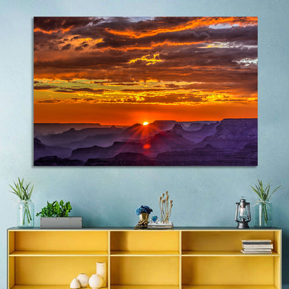 Lipan Point Sunset Sunburst Wall Art
