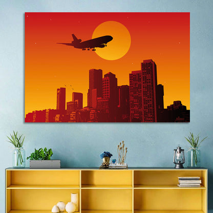 Tri Jet Sunset Skyline Wall Art