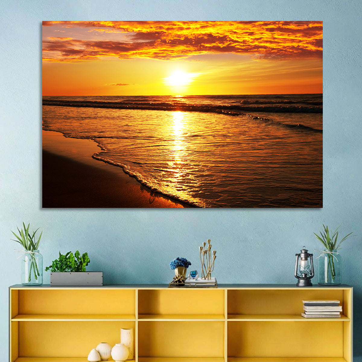 Golden Thai Beach Sunset Wall Art