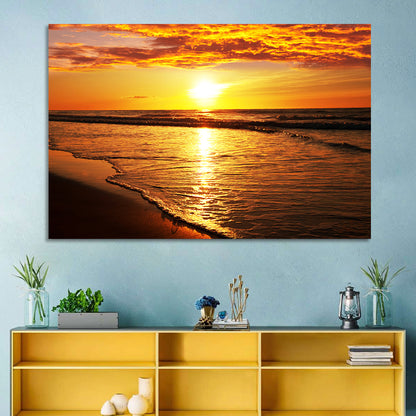 Golden Thai Beach Sunset Wall Art