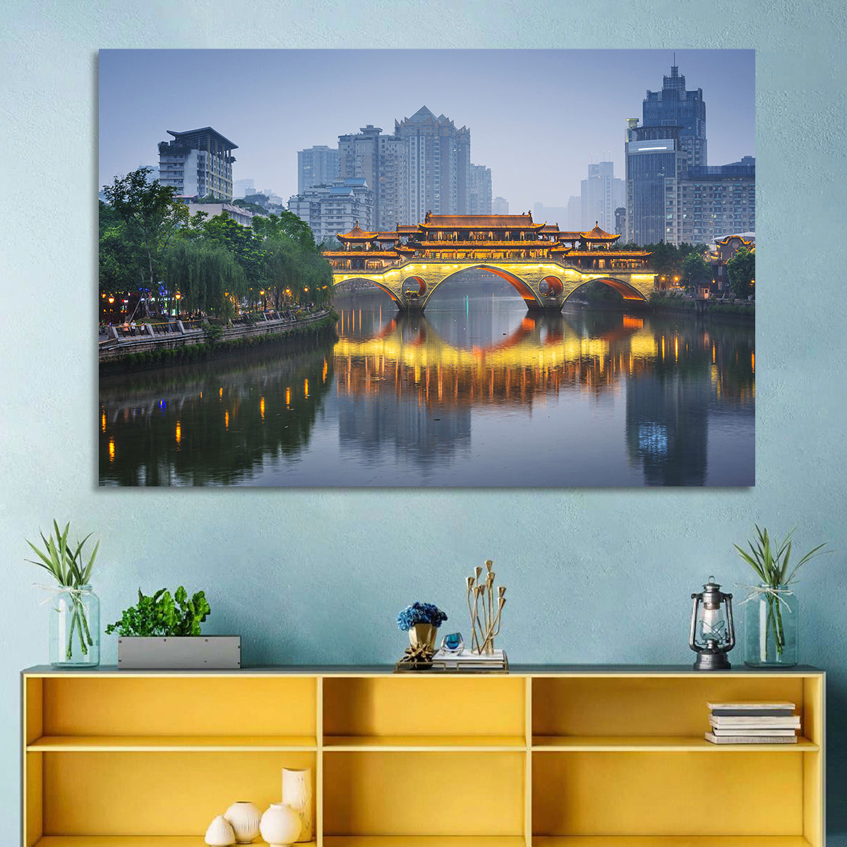 Anshun Bridge at Twilight Wall Art