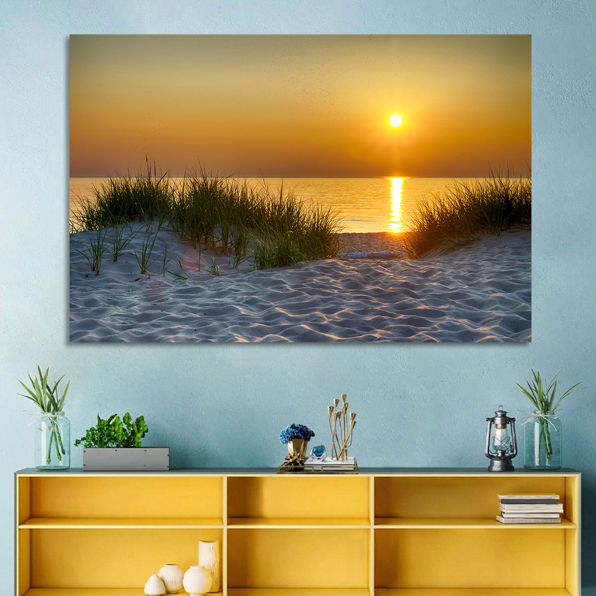 Lake Michigan Sunset Dunes Wall Art