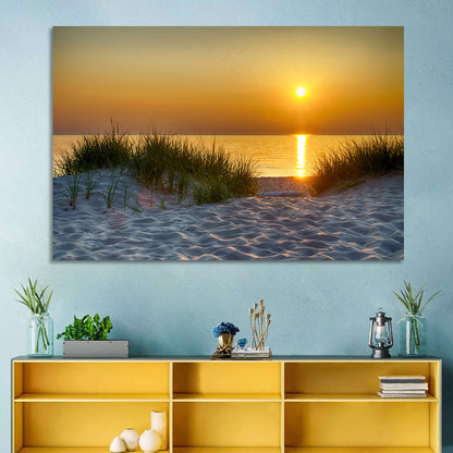 Lake Michigan Sunset Dunes Wall Art