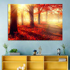 Sunlit Forest Path Wall Art