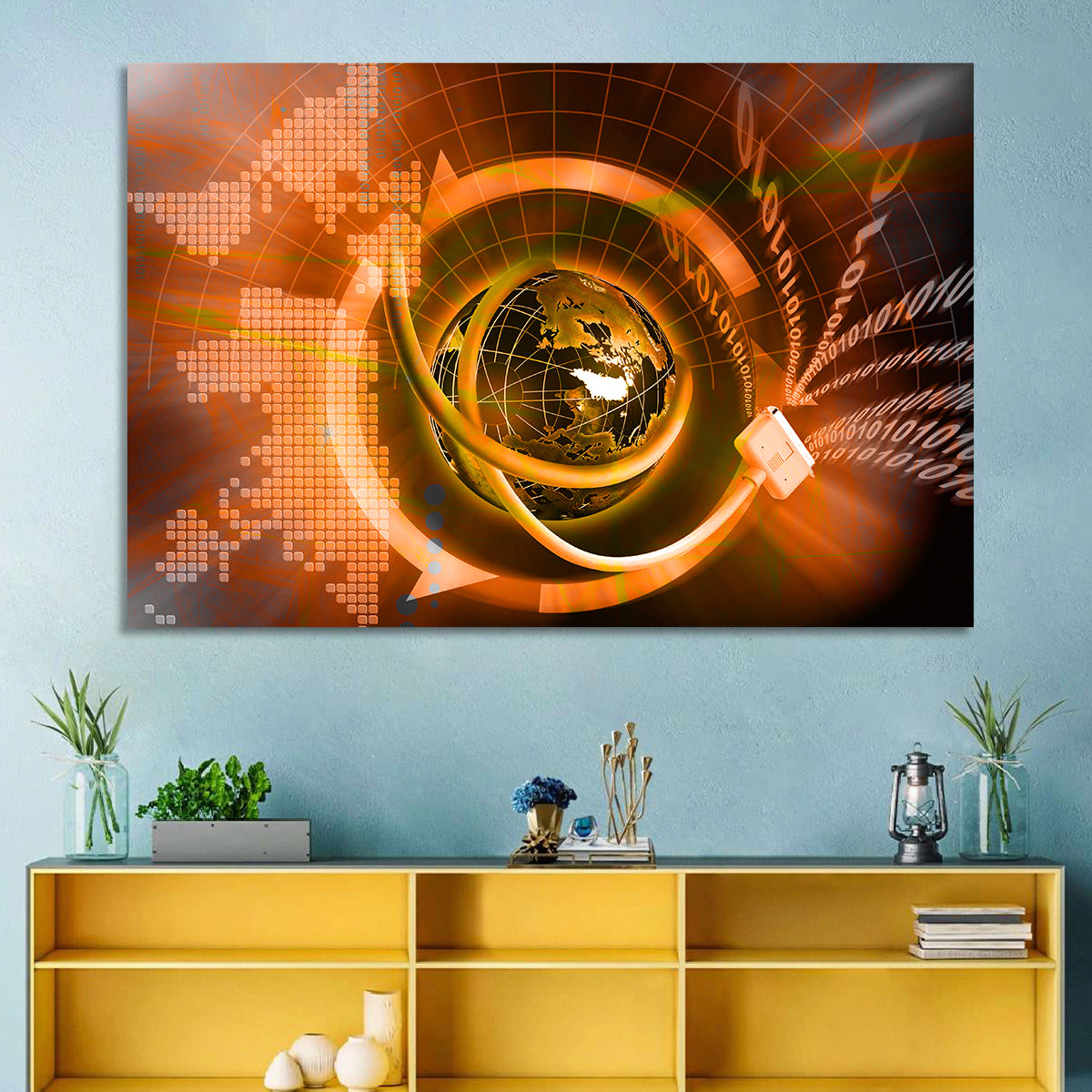 Digital Connectivity Globe Wall Art