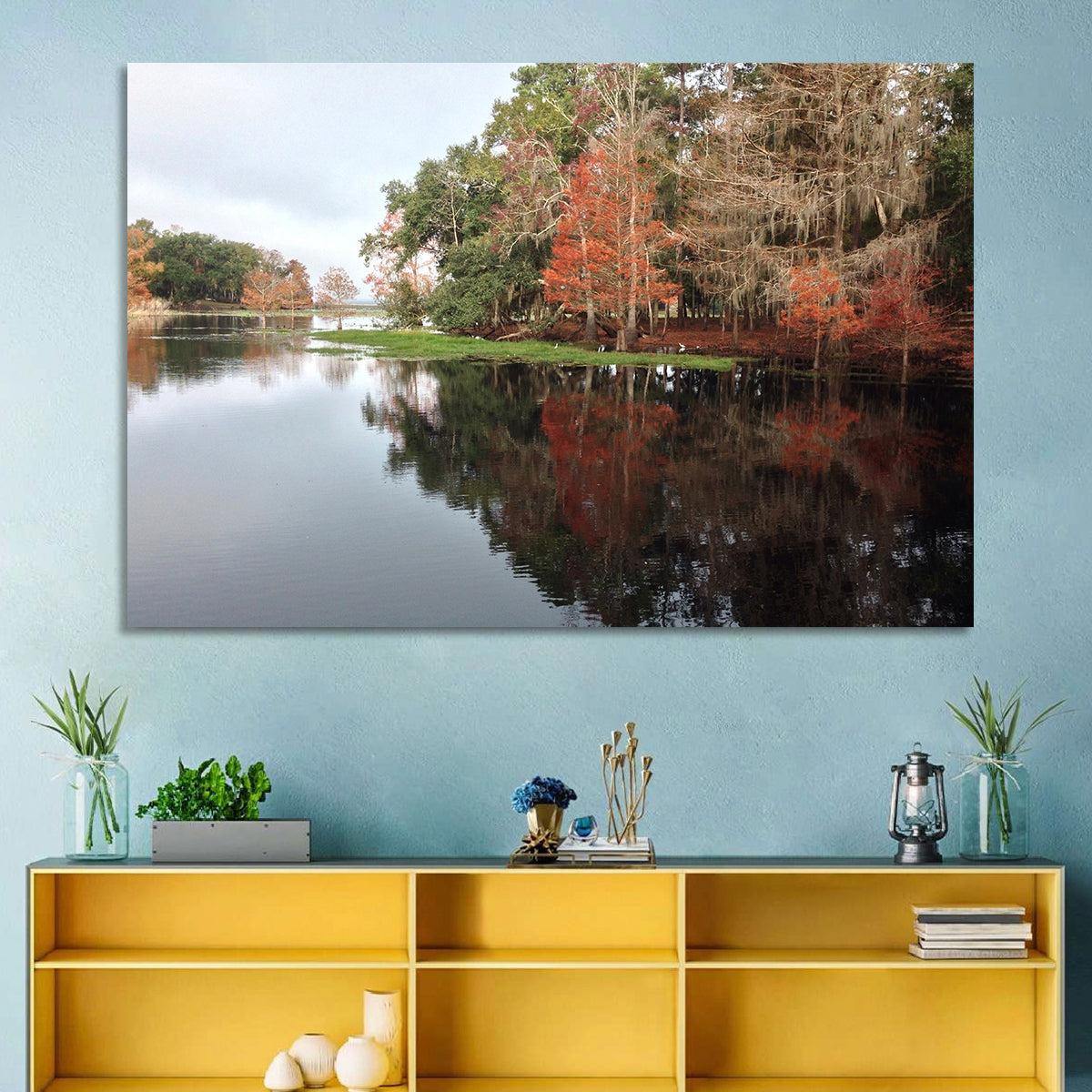 Autumn Lake Reflection Wall Art