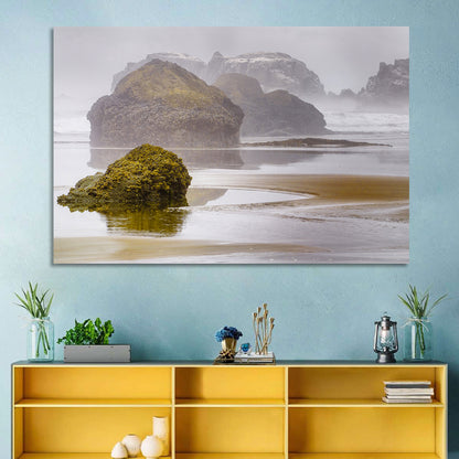 Misty Oregon Sea Stacks Wall Art