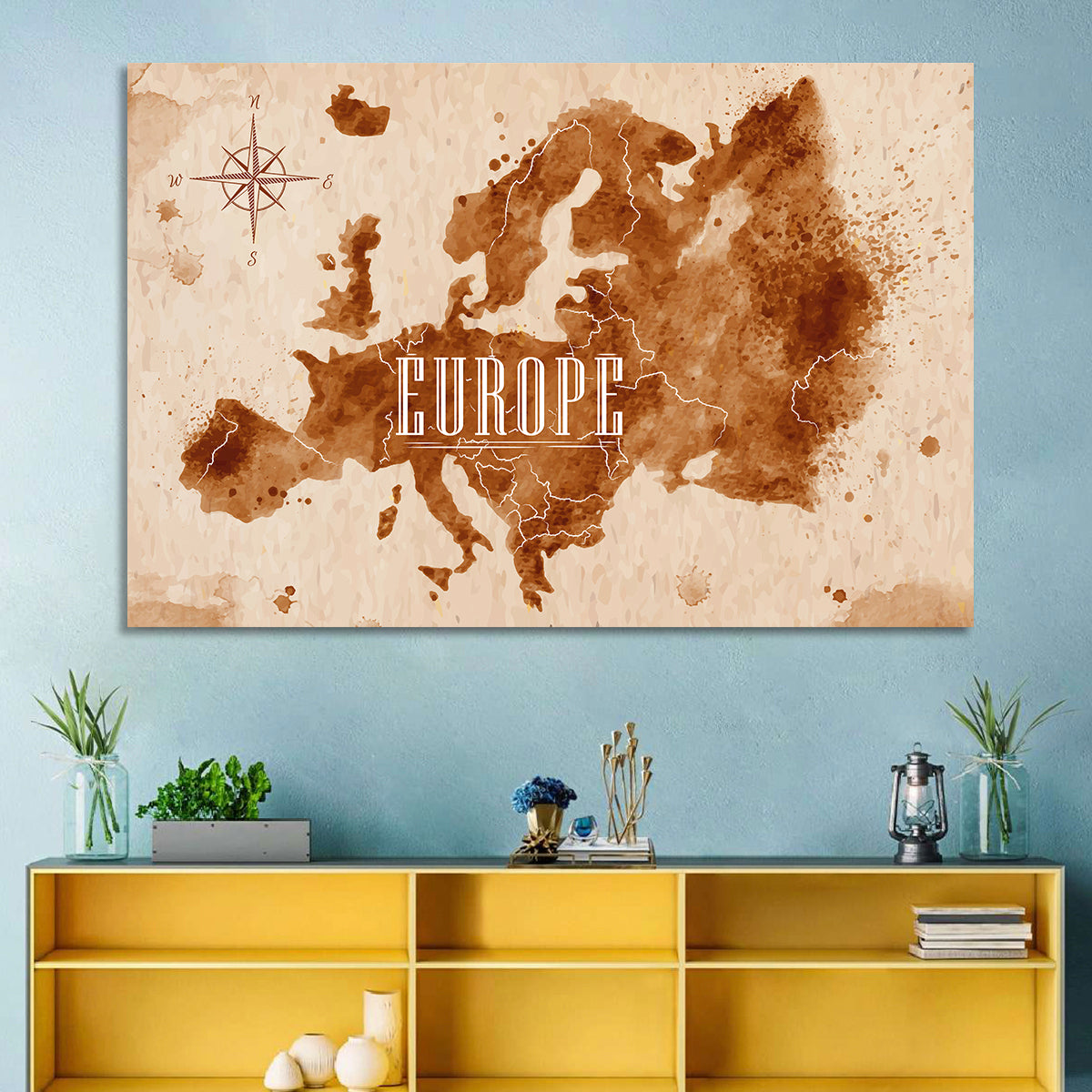 Retro Europe Map Wall Art