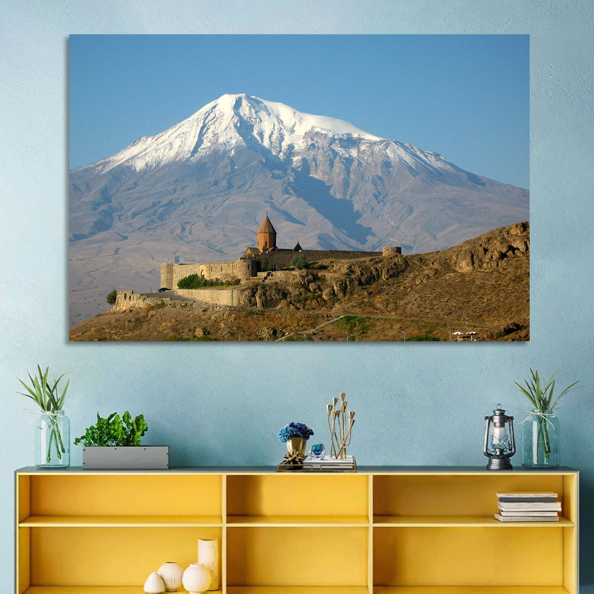 Khor Virap Monastery with Mount Ararat Wall Art in a room, landscape