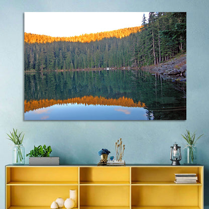 Golden Hour Lake Reflection Wall Art